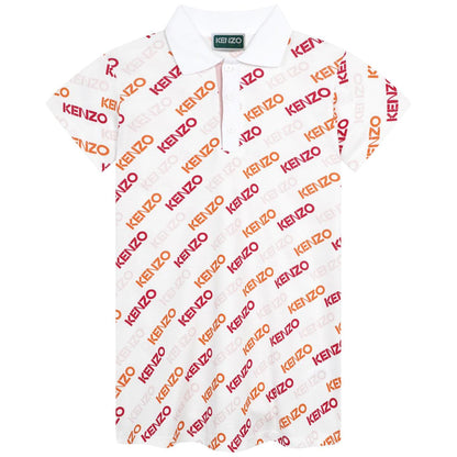 女童白色Logo连衣裙