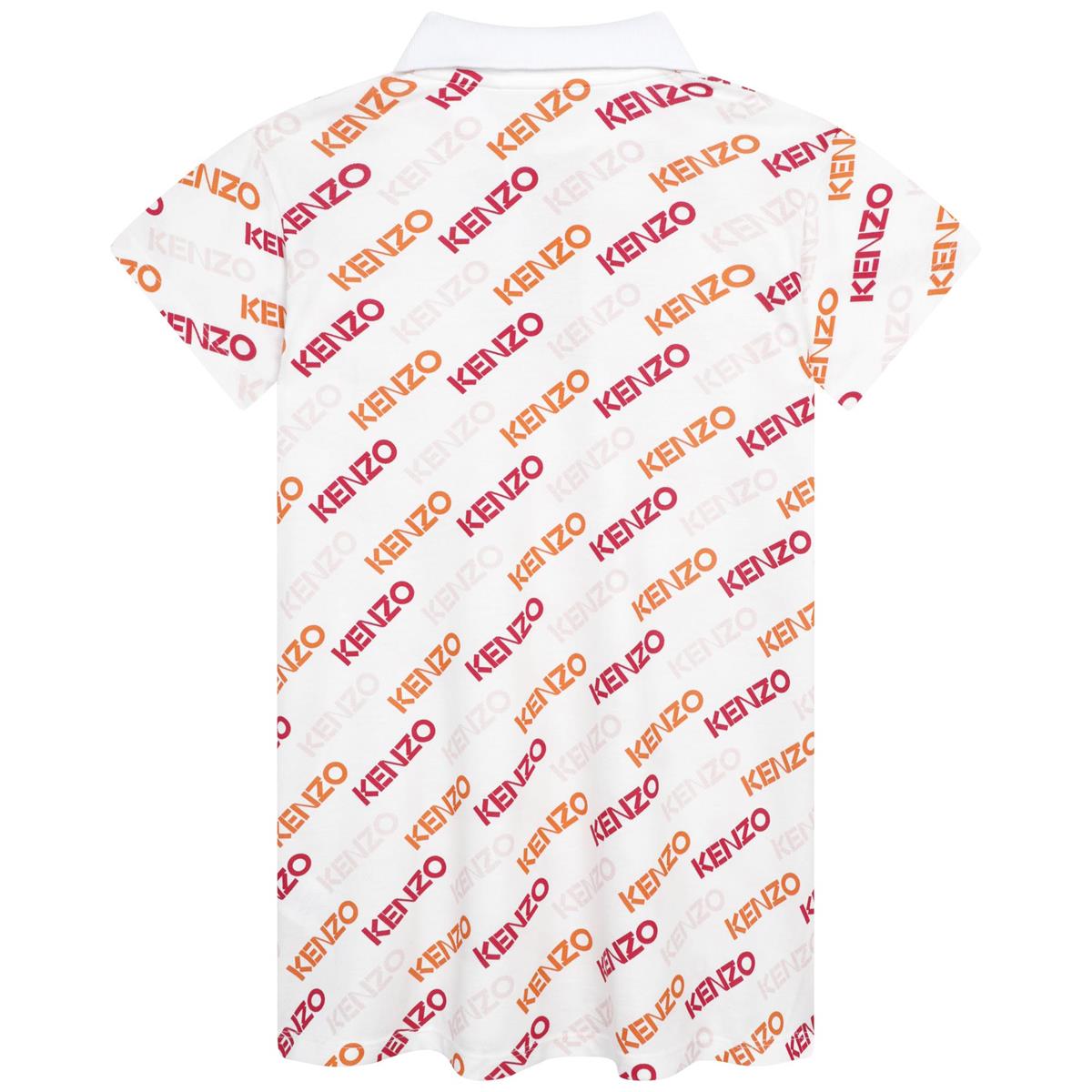 女童白色Logo连衣裙