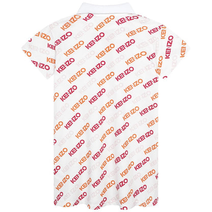 女童白色Logo连衣裙