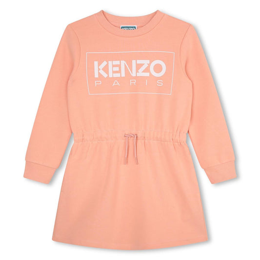 女童粉色Logo棉连衣裙