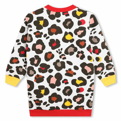 女童米色Logo棉连衣裙