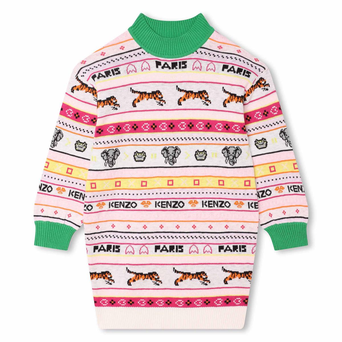 女童米色Logo连衣裙