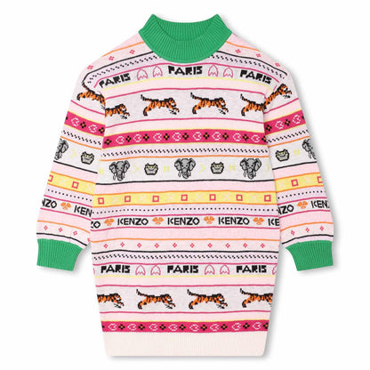 女童米色Logo连衣裙