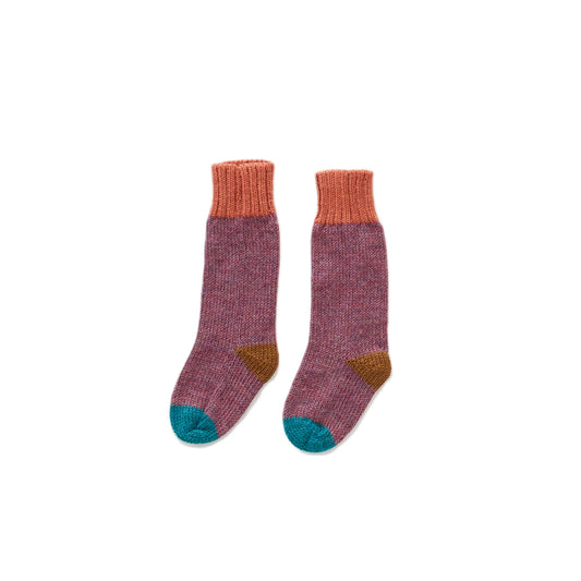 Girls Mauve Alpaca Long Socks