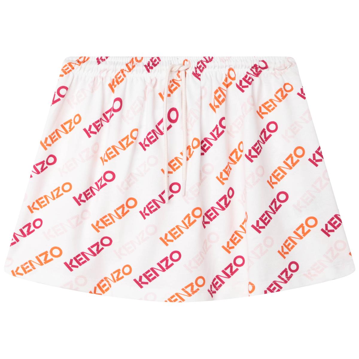 女童白色Logo短裙