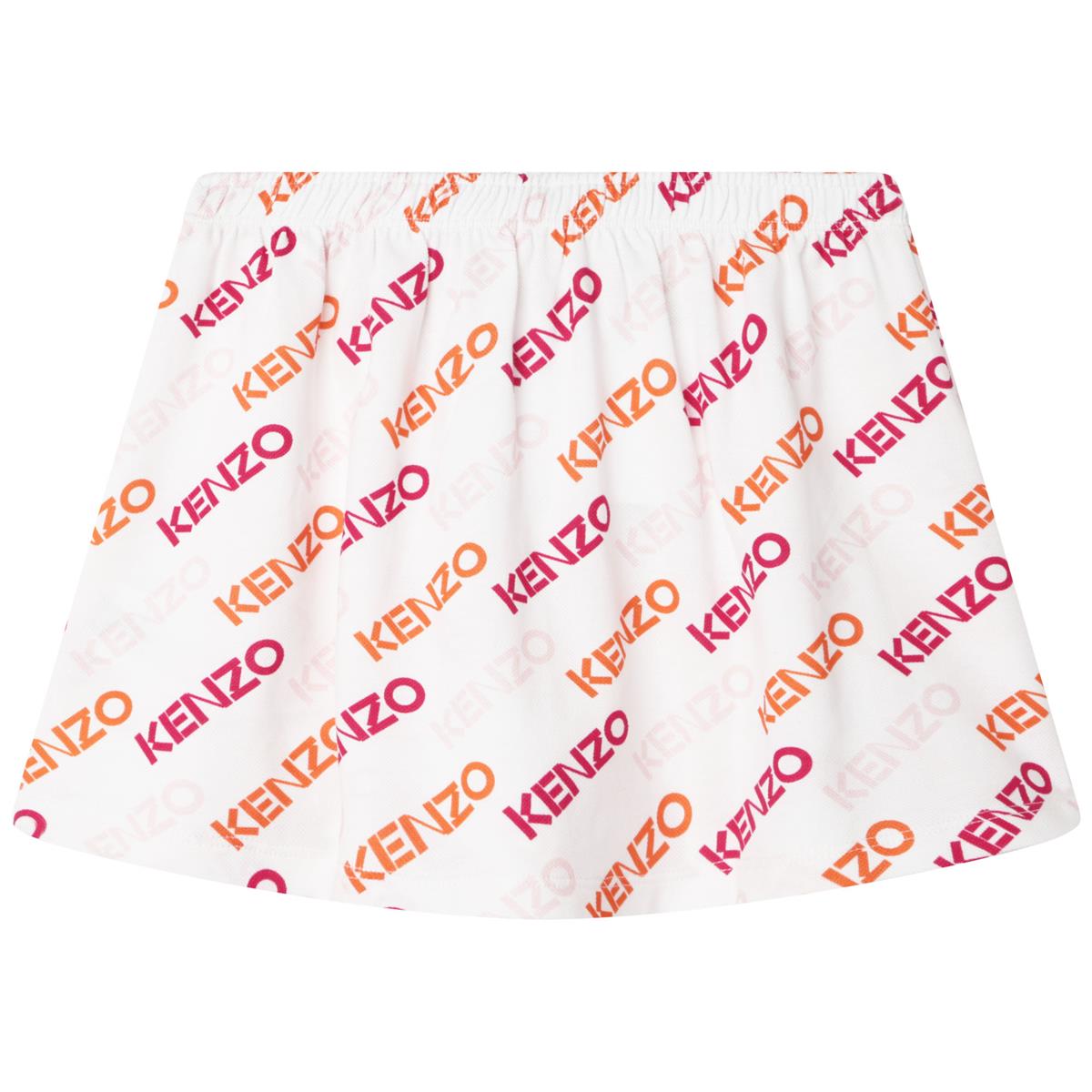 女童白色Logo短裙