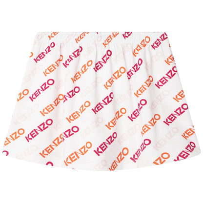 女童白色Logo短裙