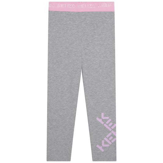 女童灰色Logo棉打底裤