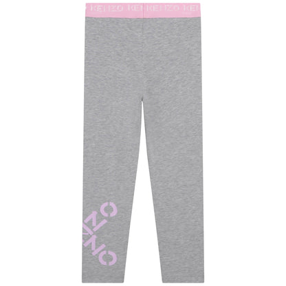女童灰色Logo棉打底裤