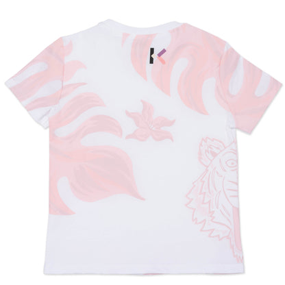 女童白色Logo棉T恤