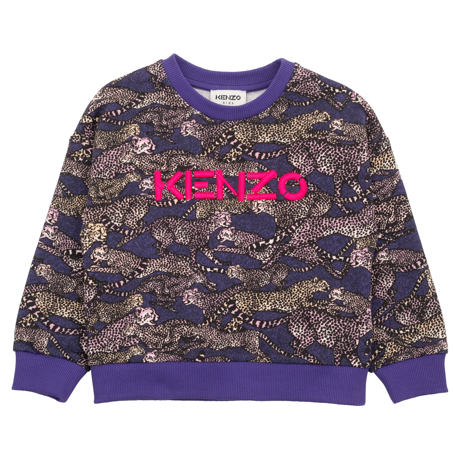 女童紫色印花棉卫衣