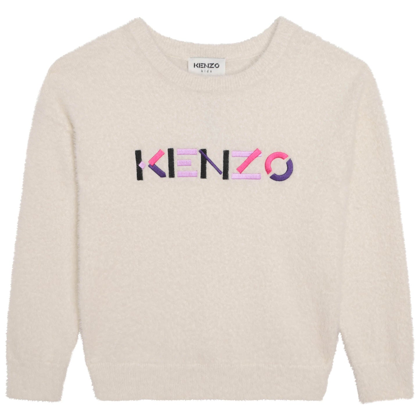 女童米色Logo毛衣