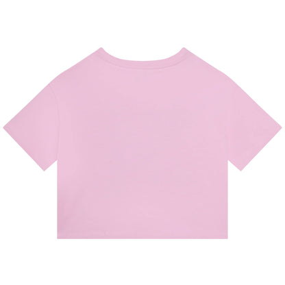 女童白色Logo棉T恤