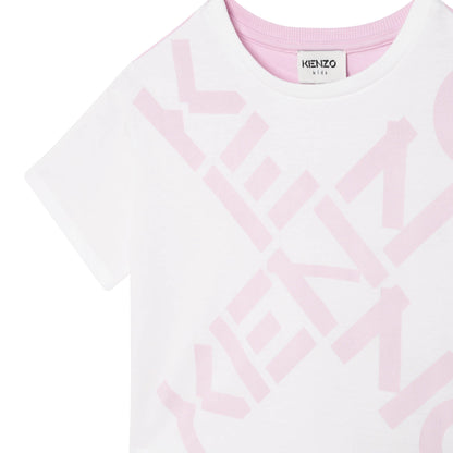 女童白色Logo棉T恤