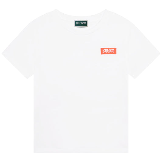 女童白色Logo棉T恤