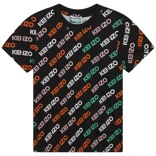 儿童黑色Logo T恤