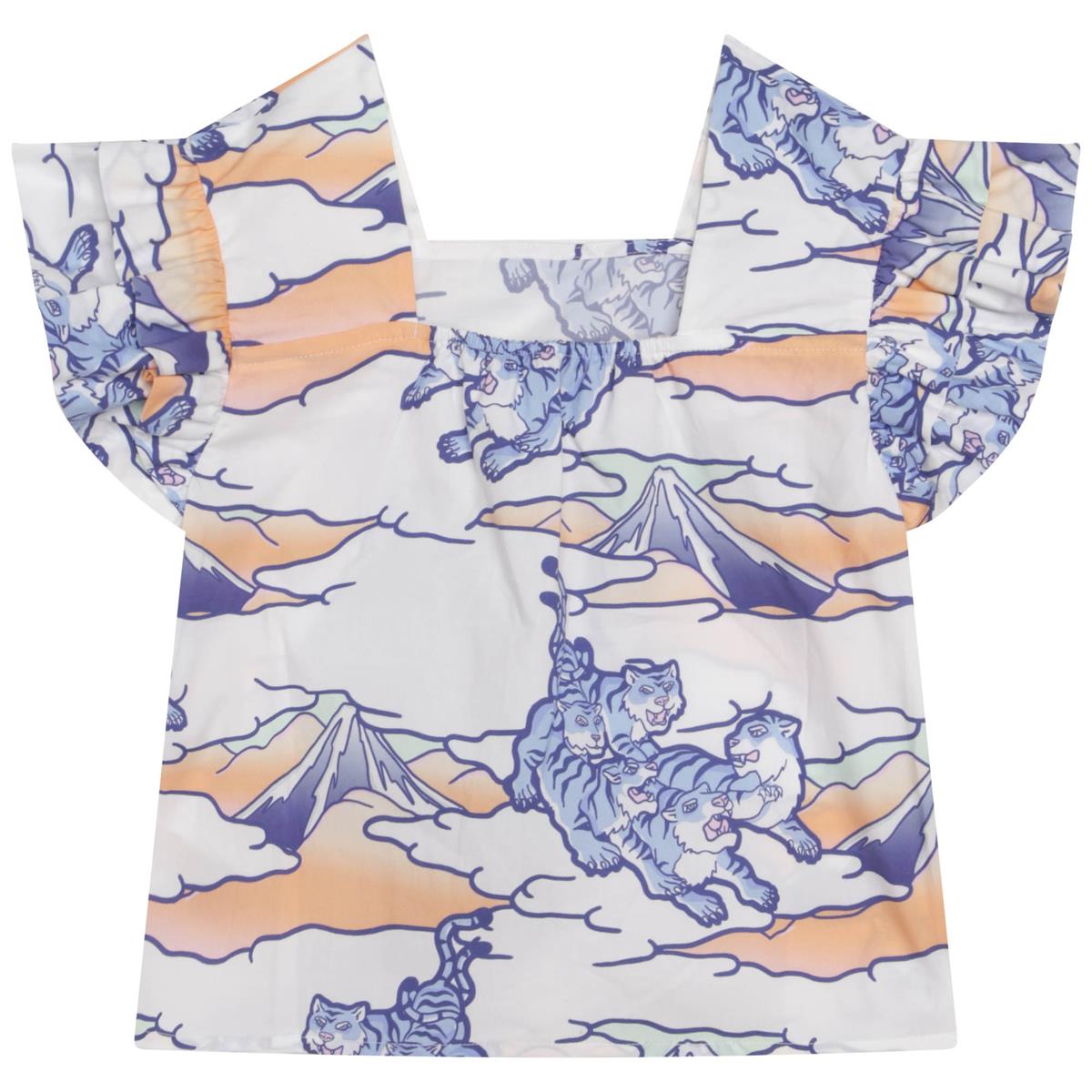 女童白色印花T恤