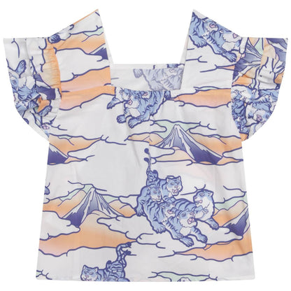 女童白色印花T恤