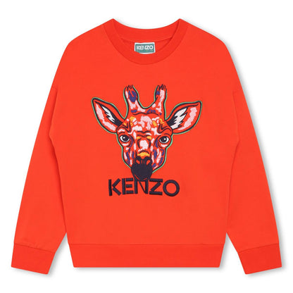 女童红色Logo卫衣