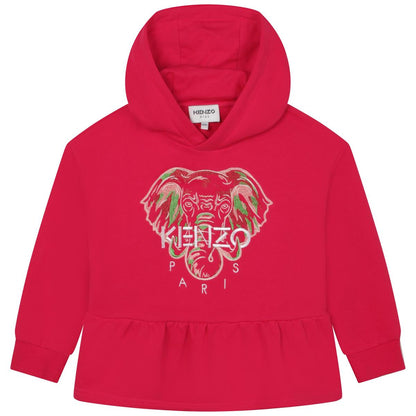 女童紫红色连帽卫衣