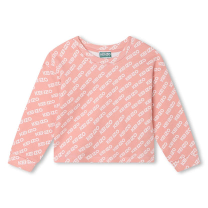 女童粉色Logo棉卫衣