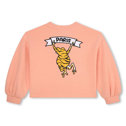 女童粉色Logo棉卫衣