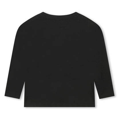 女童黑色Logo棉T恤