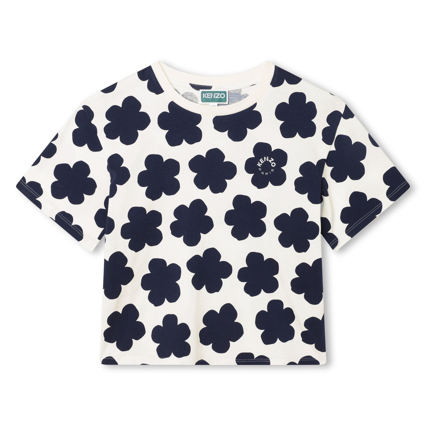 女童白色花朵棉T恤