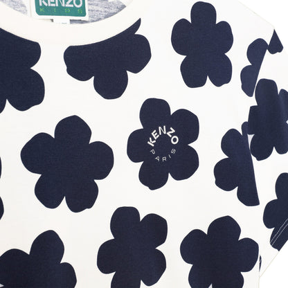 女童白色花朵棉T恤