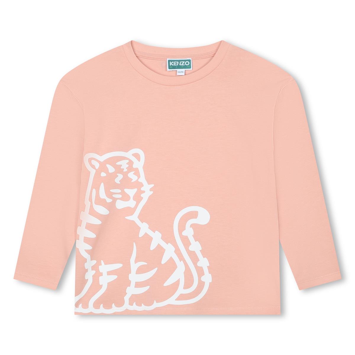 女童粉色印花棉T恤