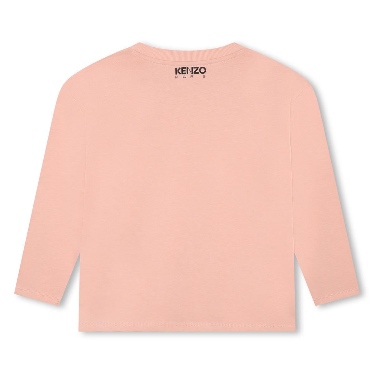 女童粉色印花棉T恤