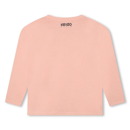 女童粉色印花棉T恤