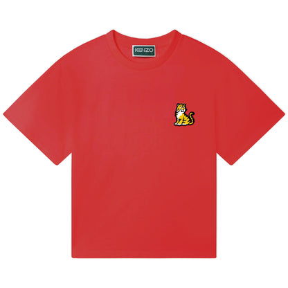 女童红色Logo棉T恤