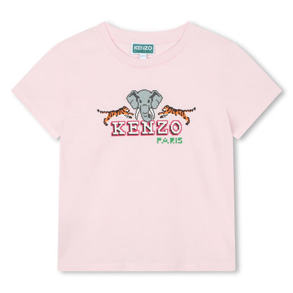 女童粉色Logo棉T恤
