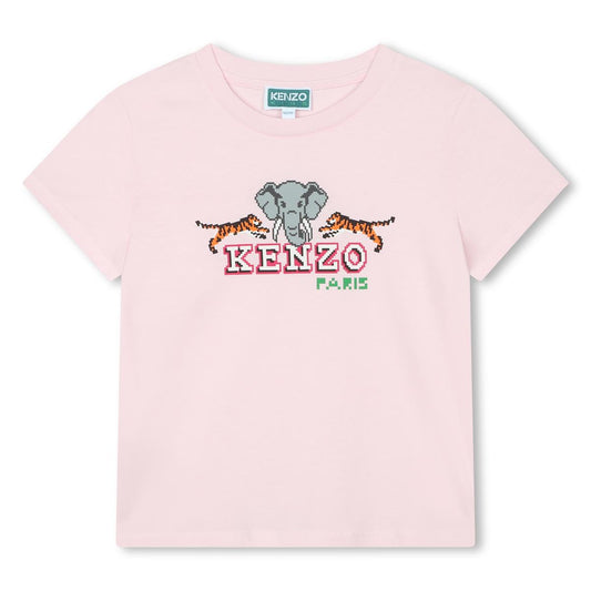 女童粉色Logo棉T恤