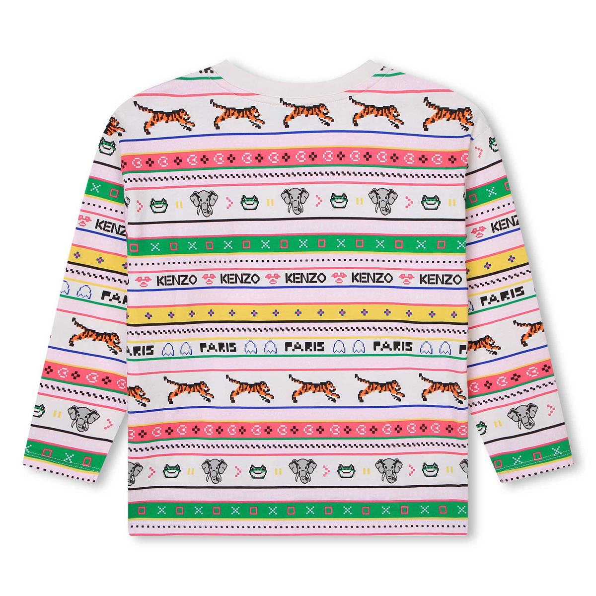 女童米色Logo棉T恤