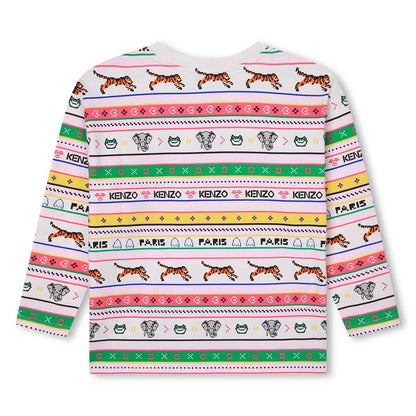 女童米色Logo棉T恤