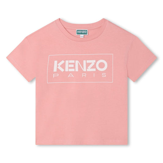 女童粉色Logo棉T恤