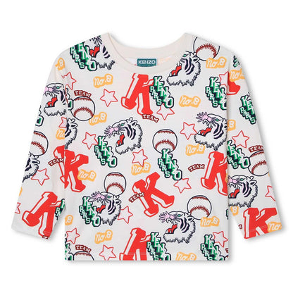 女童白色Logo棉T恤