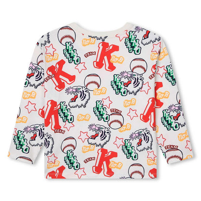 女童白色Logo棉T恤