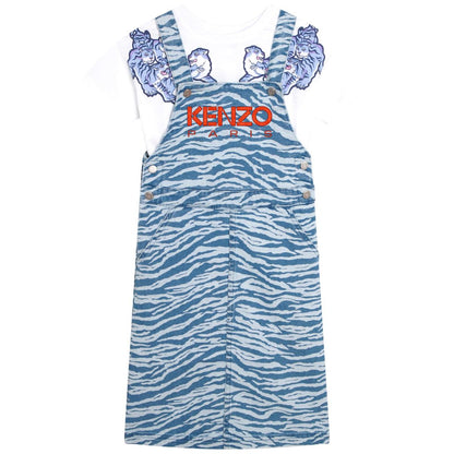 女童蓝色Logo连衣裙