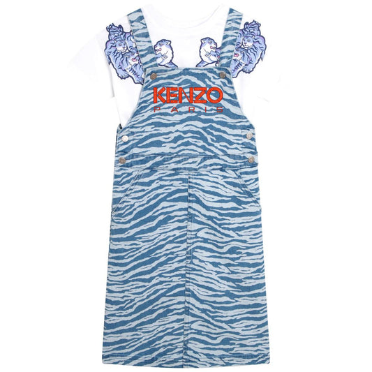 女童蓝色Logo连衣裙