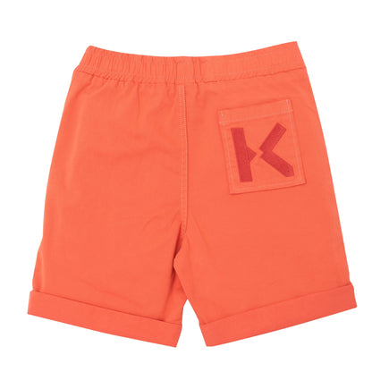 儿童橙色棉短裤