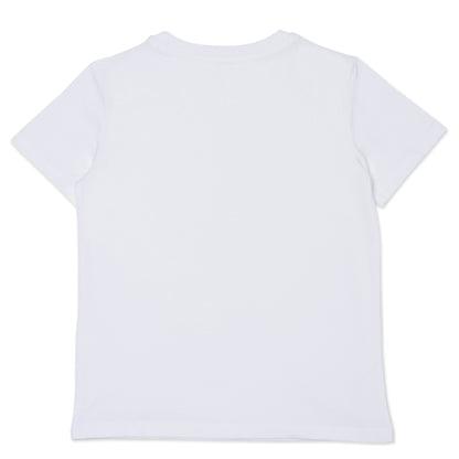 Boys White Tiger Cotton T-Shirt
