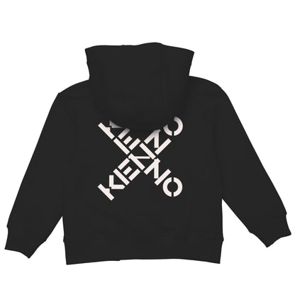 男童藏青色Logo拉链上衣