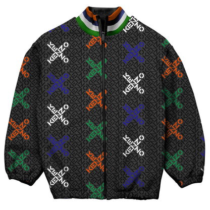 男童深灰色Logo拉链夹克