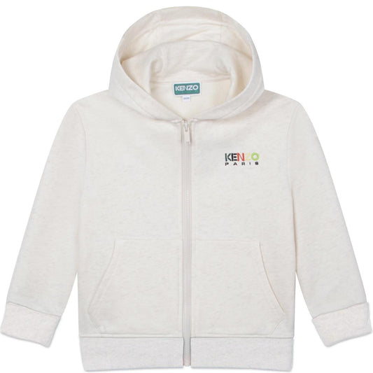 女童浅灰色拉链上衣