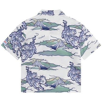 男童白色印花衬衫