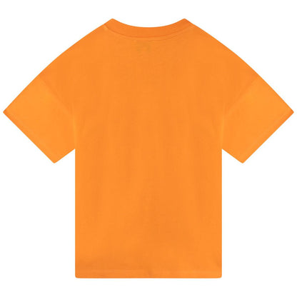 儿童橙色Logo T恤