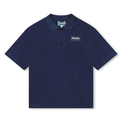 男童藏青色Logo棉Polo衫